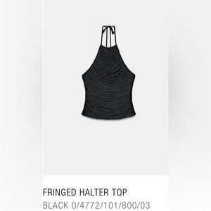 NWT Zara Fringed Halter Top